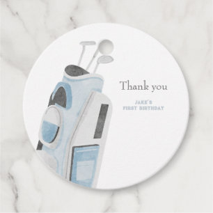 Blue golf club thank you gift tag  