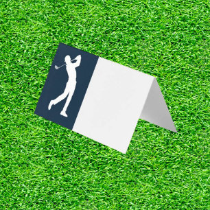 Blue Golf-Themed Birthday  Place Cards