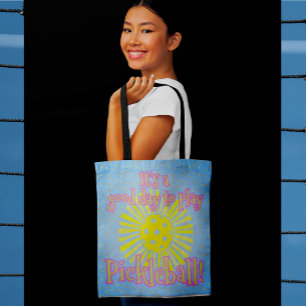 Blue Good Day To Play Pickleball  Tote Bag