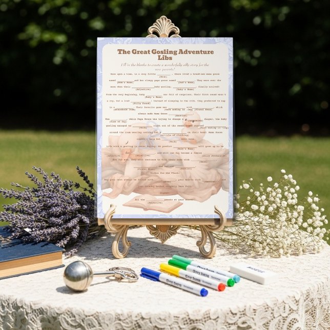 Blue Goose Libs Baby Shower Group game Acrylic  Acrylic Sign (Blue Goose Libs Baby Shower Group game Acrylic Acrylic Sign)