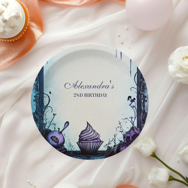 Blue Gothic 2nd Birthday  Paper Plate (Creator Uploaded)