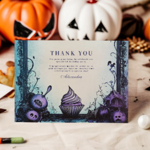Blue Gothic 2nd Birthday Thank You Card