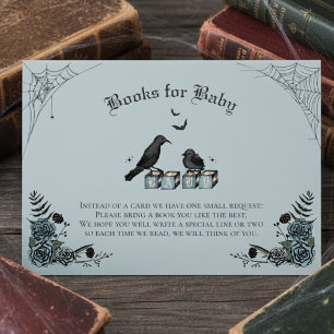 Blue Gothic Baby Shower Black Raven Books for Baby Enclosure Card