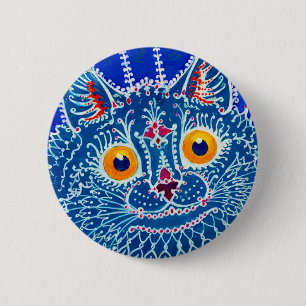 Blue Gothic Cat 6 Cm Round Badge