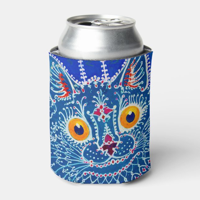 Blue Gothic Cat Can Cooler (Can Front)