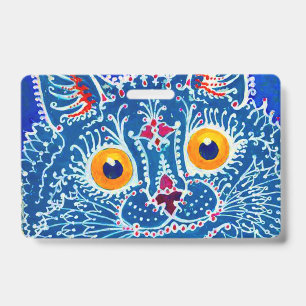 Blue Gothic Cat ID Badge