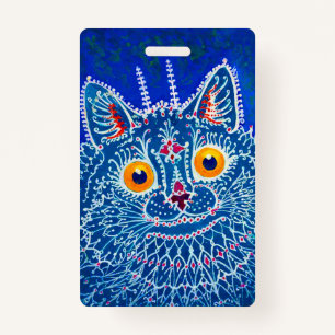 Blue Gothic Cat ID Badge