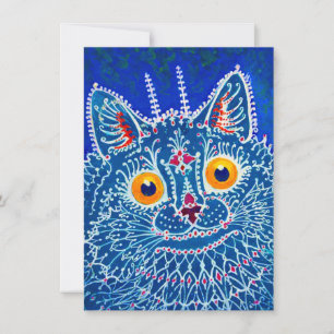 Blue Gothic Cat Invitation