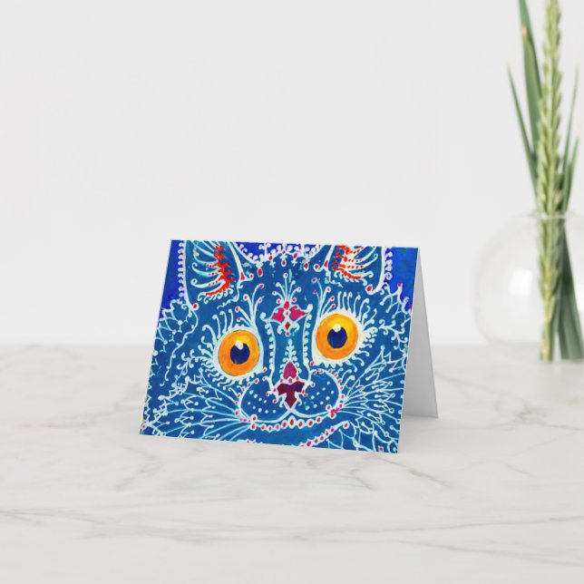 Blue Gothic Cat Invitation (Front)