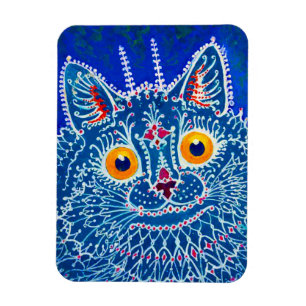 Blue Gothic Cat Magnet