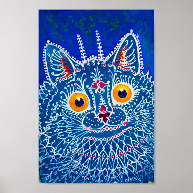Blue Gothic Cat Poster (Front)