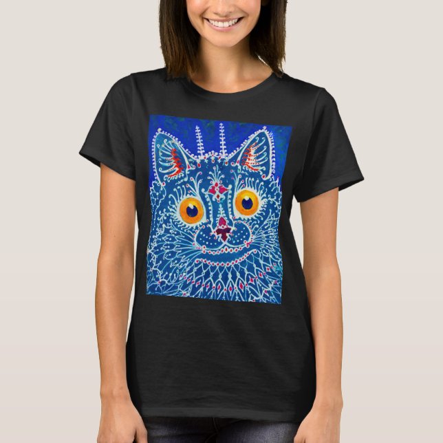 Blue Gothic Cat T-Shirt (Front)