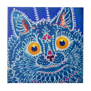 Blue Gothic Cat Tile