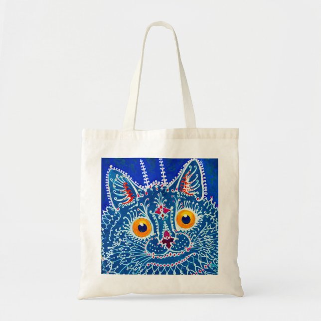 Blue Gothic Cat Tote Bag (Front)