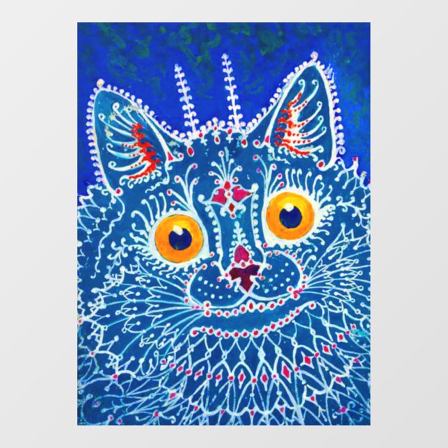 Blue Gothic Cat Window Cling (Sheet)