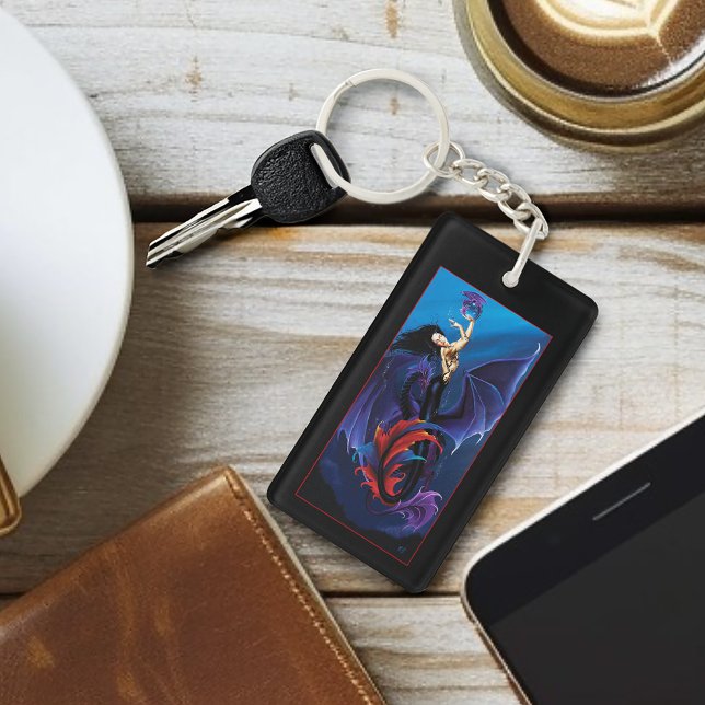 Blue Gothic Dragons Mermaid Fantasy Purple  Key Ring (Creator Uploaded)