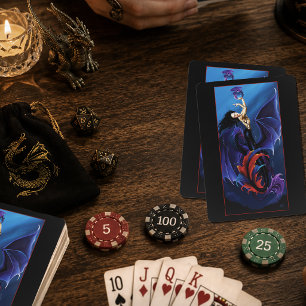 Blue Gothic Dragons Mermaid Fantasy Purple Playing Cards
