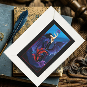 Blue Gothic Dragons Mermaid Fantasy Purple Rectangular Sticker