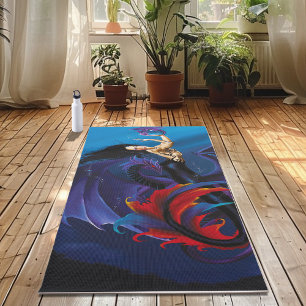 Blue Gothic Dragons Mermaid Fantasy Purple  Yoga Mat