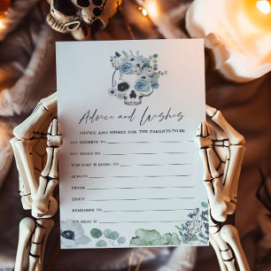 Blue Gothic Floral Skull Advice and Wishes Game