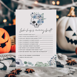 Blue Gothic Floral Skull Who knows Mummy Best Game