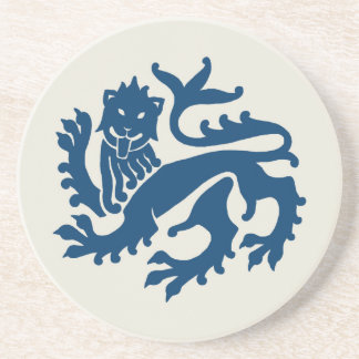 Blue Gothic Revival Lion Sandstone Coaster