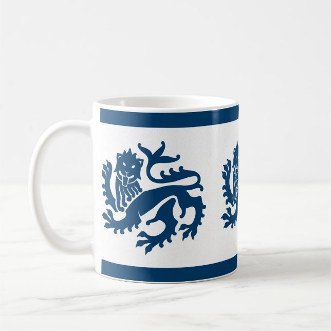 Blue Gothic Revival Lions Mug (Left)