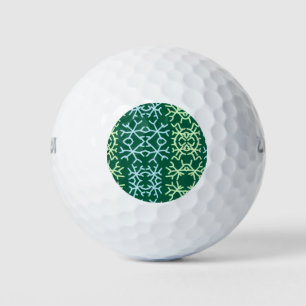 Blue gr snow flakes Christmas pattern snow pattern Golf Balls
