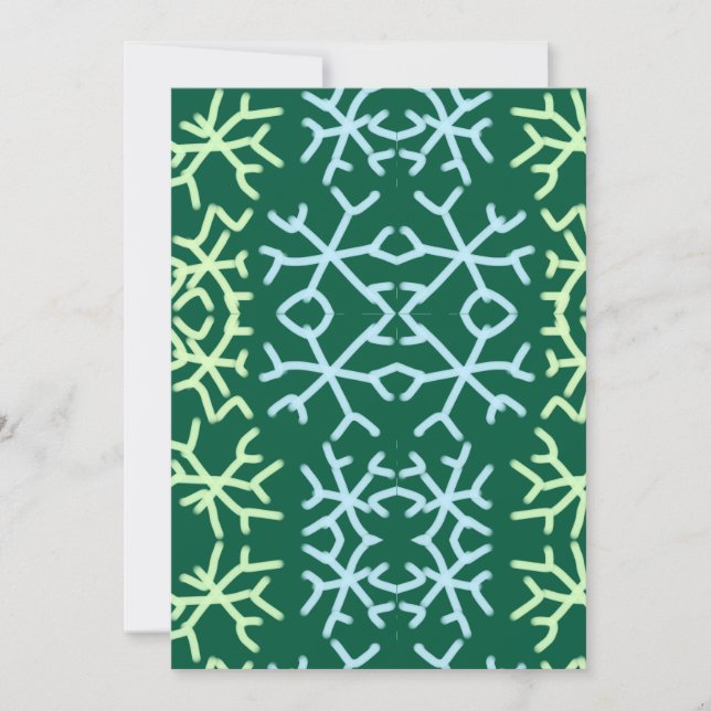 Blue gr snow flakes Christmas pattern snow pattern Invitation (Front)