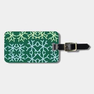 Blue gr snow flakes Christmas pattern snow pattern Luggage Tag