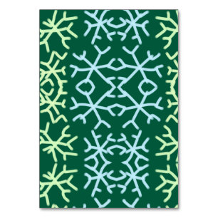 Blue gr snow flakes Christmas pattern snow pattern Table Number