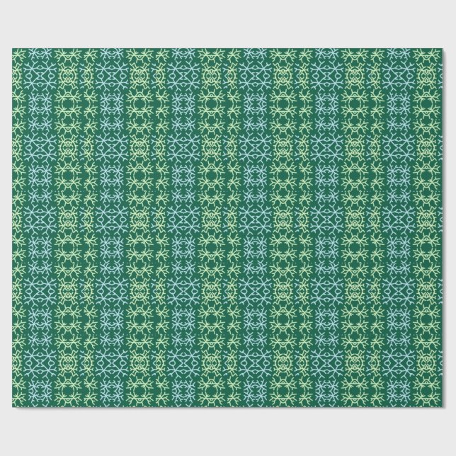 Blue gr snow flakes Christmas pattern snow pattern Wrapping Paper (Flat)