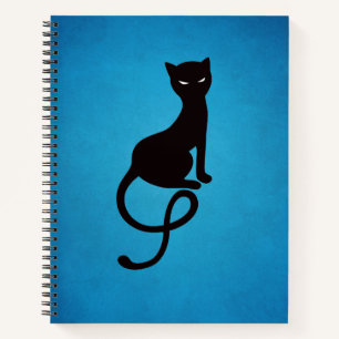 Blue Gracious Evil Black Cat Notebook