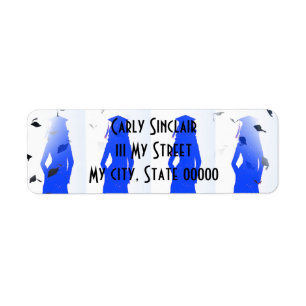 Blue Grad Girl Silhouettes