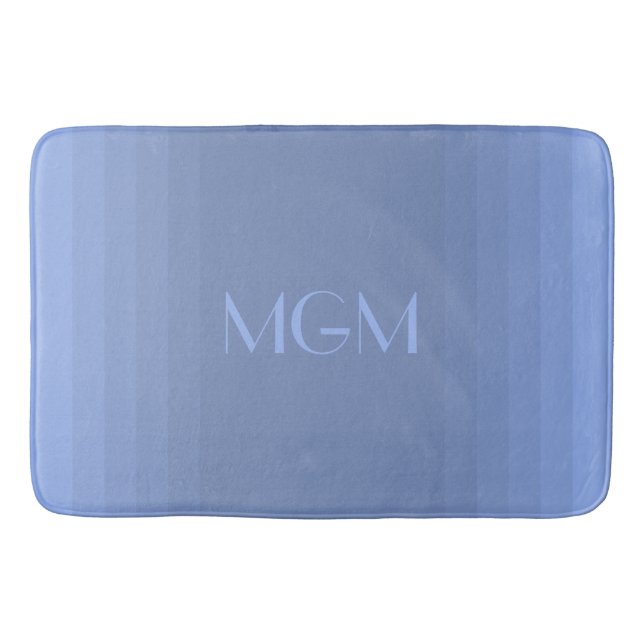 Blue gradation monogram bath mat (Front)