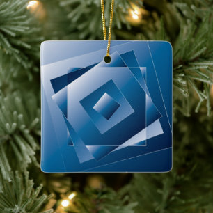 blue gradient 1 ceramic ornament