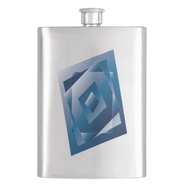 blue gradient 1 hip flask (Front)