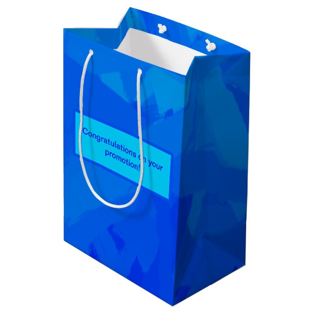 Blue Gradient Abstract  Medium Gift Bag (Back Angled)