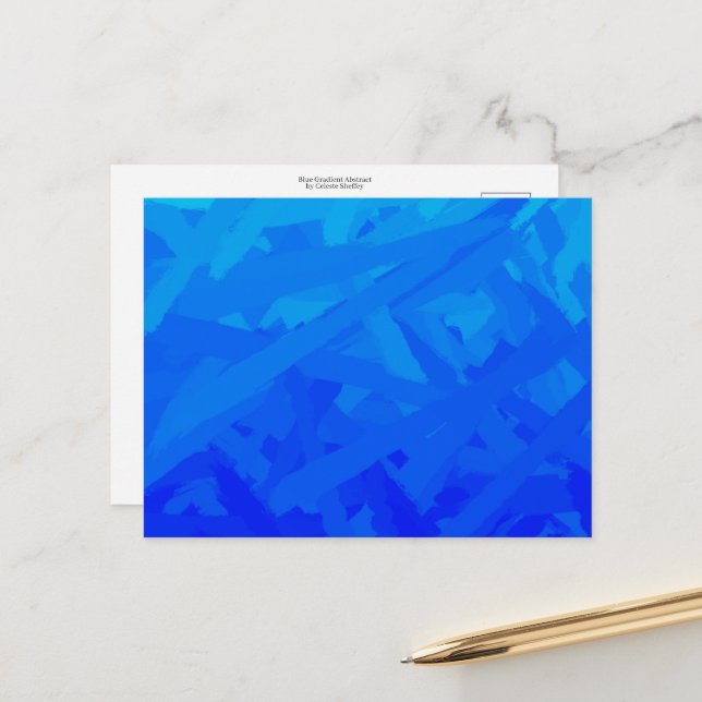 Blue Gradient Abstract  Postcard (Front/Back In Situ)