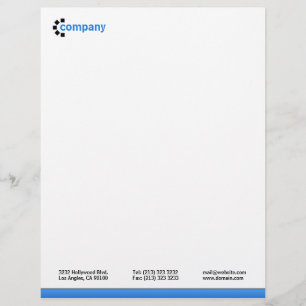 Blue Gradient Bottom Personalized Letterhead