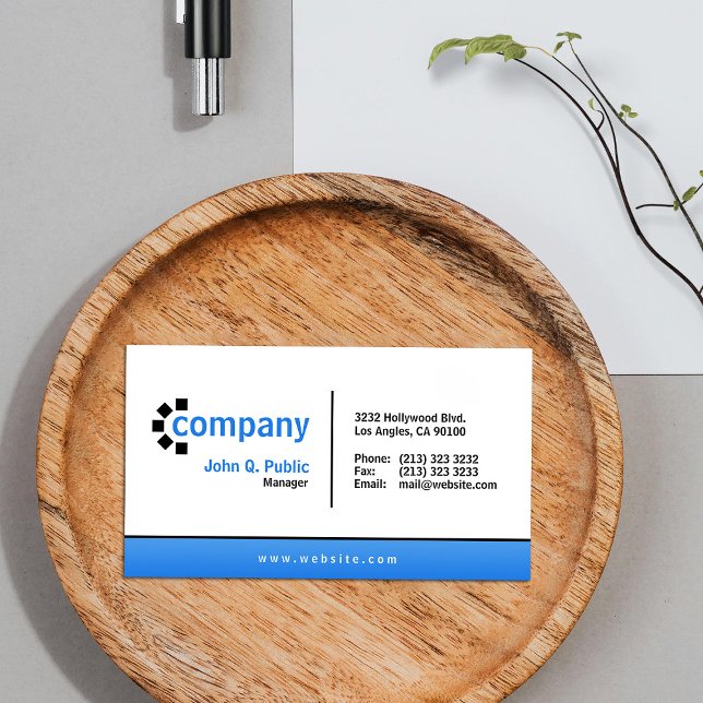 Blue Gradient Bottom Simple Modern Professional Business Card (Creator Uploaded)