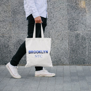 Blue Gradient Brooklyn New York City Neighbourhood Tote Bag
