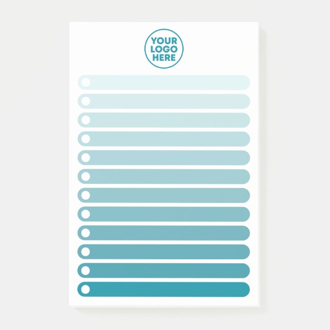 Blue Gradient Business Logo To Do List Post-it Notes (Front)