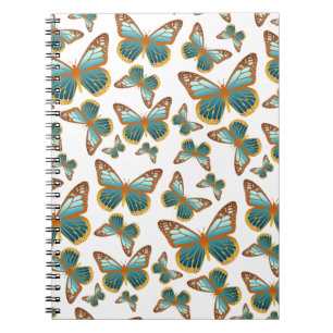 Blue Gradient Butterfly Pattern Notebook