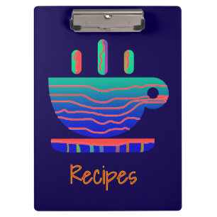 Blue Gradient Coffee Break Recipes Clipboard