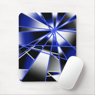 Blue Gradient Colour Fill Mechanical Drawing Mosai Mouse Mat
