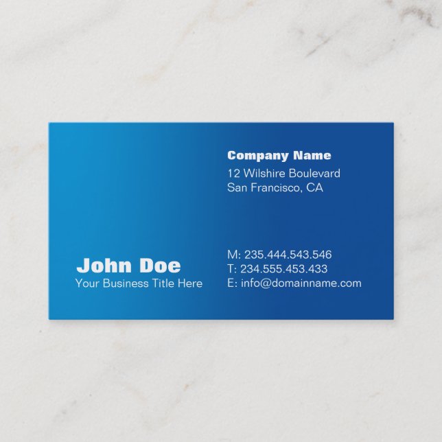 Blue Gradient Custom Business Card Template (Front)