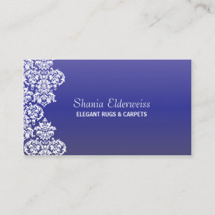 Blue Gradient Damask Business Card