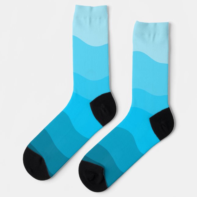 Blue gradient design socks (Left)