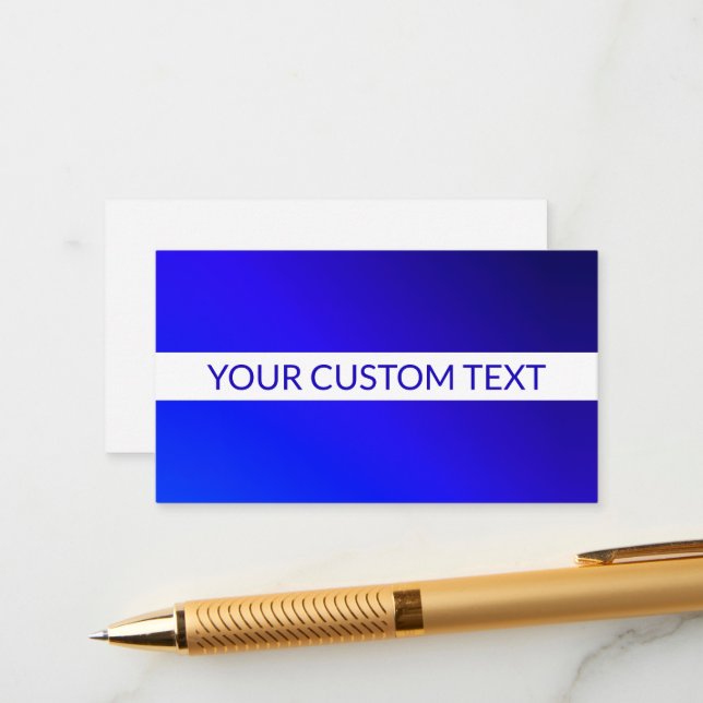 Blue Gradient & Editable Text on White Stripe Enclosure Card (Front/Back In Situ)